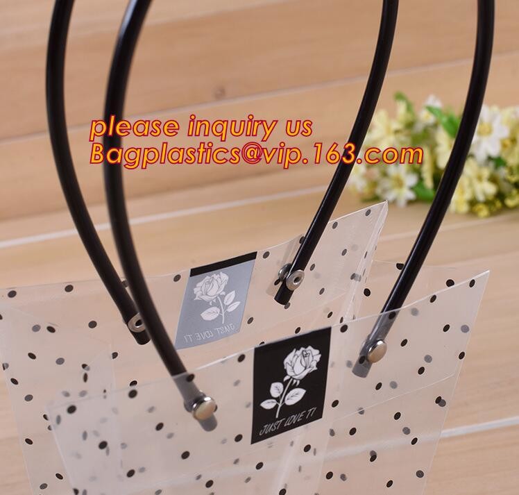 supply clear square handle bag pp gift packaging bag