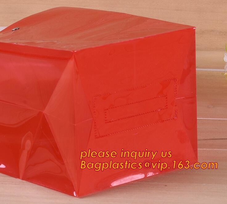 supply clear square handle bag pp gift packaging bag