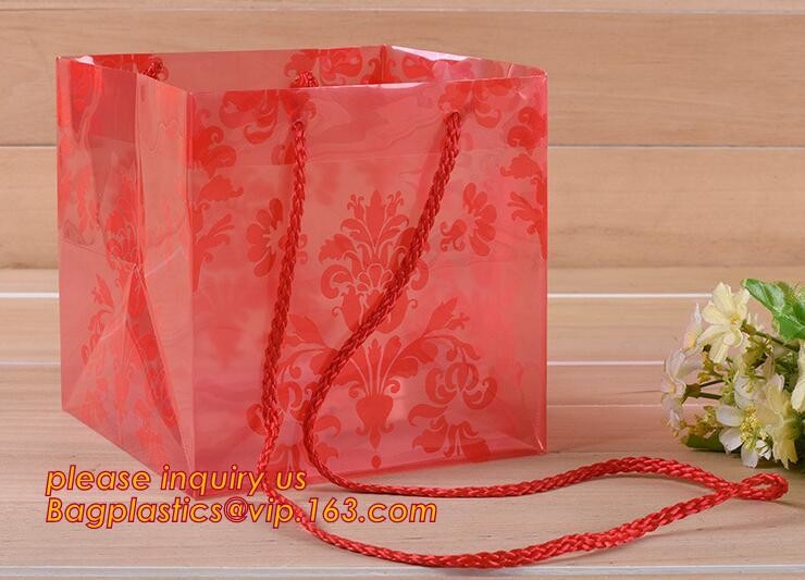 supply clear square handle bag pp gift packaging bag