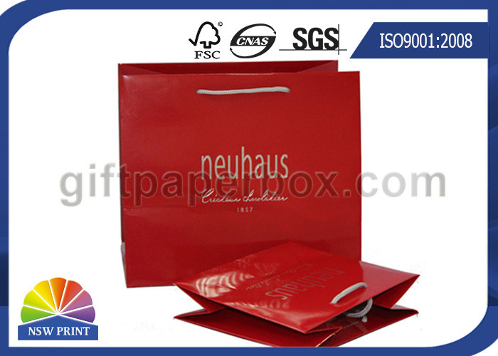 bags / red or brown paper shopping bags with  glossy lamination