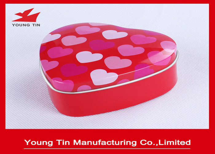 printed heart shaped tin box for wedding candy sweets gifts