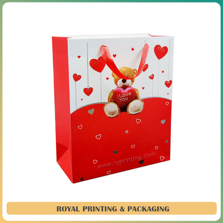 cheap and high quality customize colorful ivory board paper bag