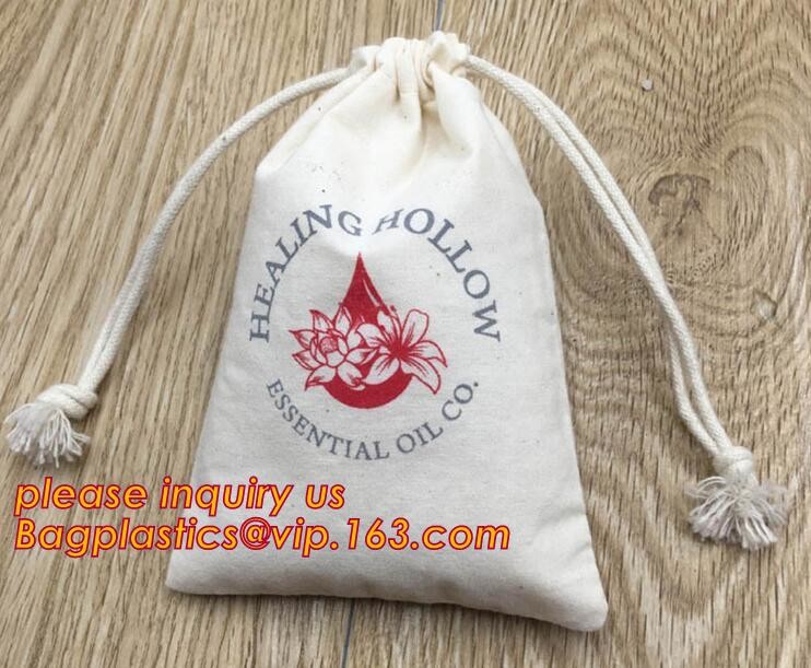 packaging christmas canvas cotton drawstring bag for gift,market