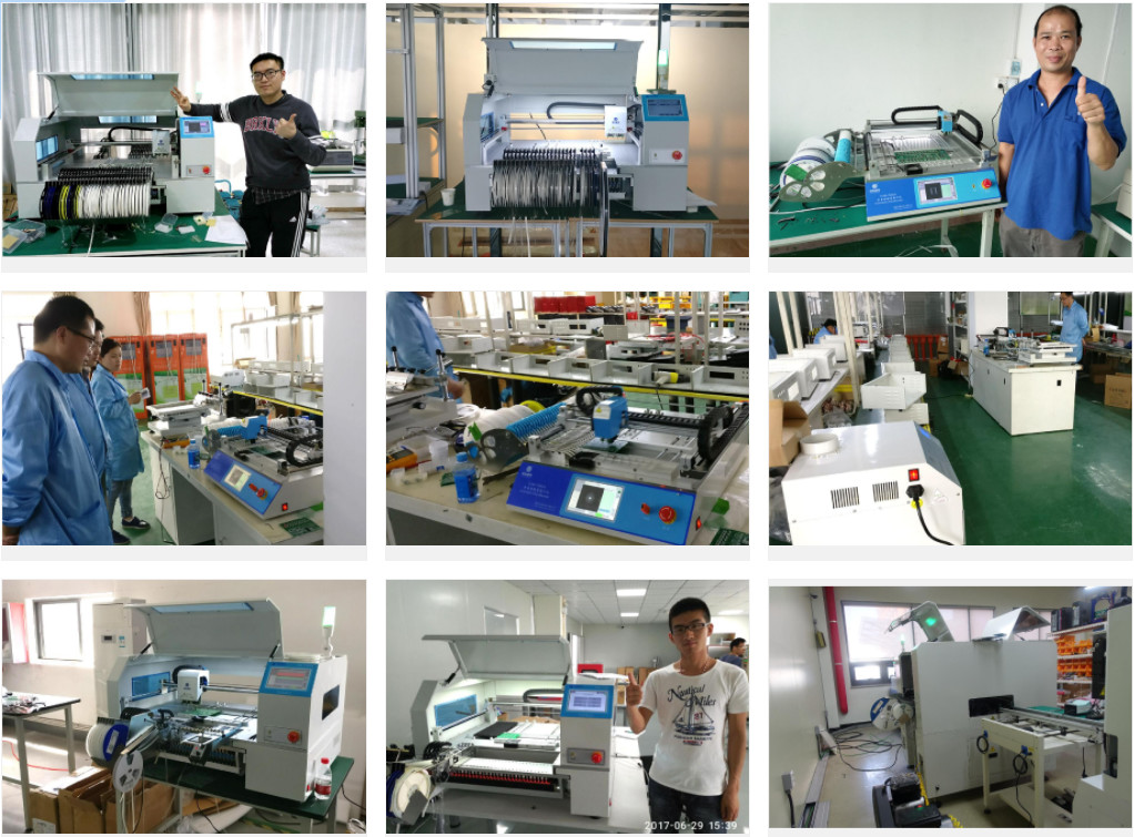 China High Accuracy 6 Kinds Desktop SMT Pick And Place Machine Charmhigh PCB Assembly Line factory