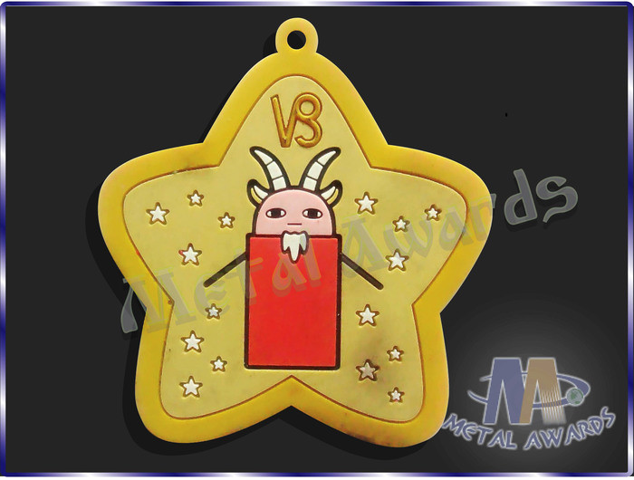 China Star Logo Full Colors Custom Plastic Medals Pvc Medallions For Event factory