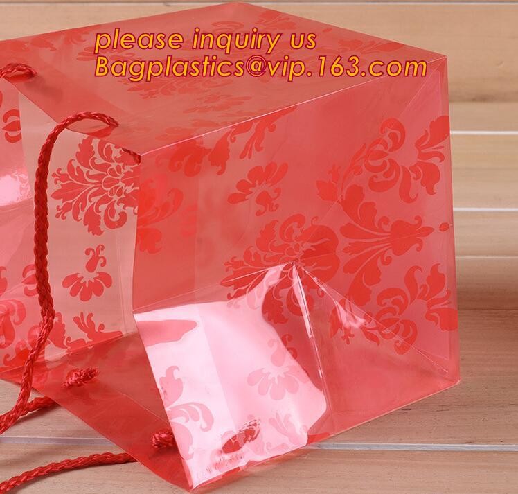 supply clear square handle bag pp gift packaging bag
