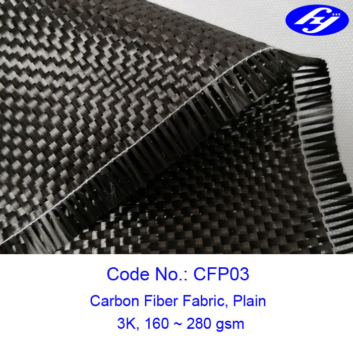 China 160~280gsm Plain weaving Luggage 3k Carbon Fiber Fabric factory