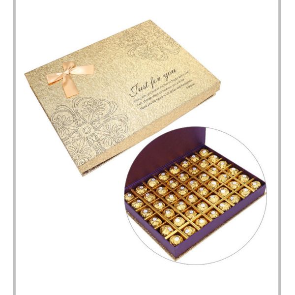 custom grey cardboard chocolate packaging gold stamping paper