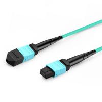 China 1m (3ft) 12 Fibers Female to Female MTP Trunk Cable Polarity B LSZH OM3 50/125 Multimode Fiber factory