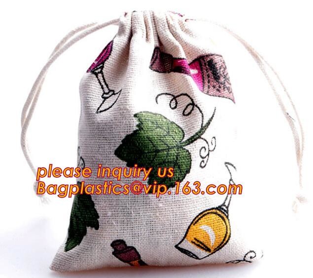 packaging christmas canvas cotton drawstring bag for gift,market