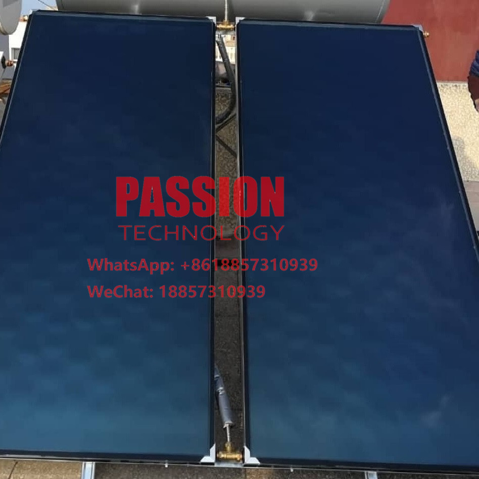 China 5000L Hotel Solar Heater Heating Blue Titanium Flat Collector Black Chrome Flat Solar Panel Swimming Pool Solar Heater factory