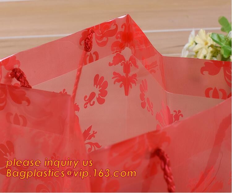 supply clear square handle bag pp gift packaging bag