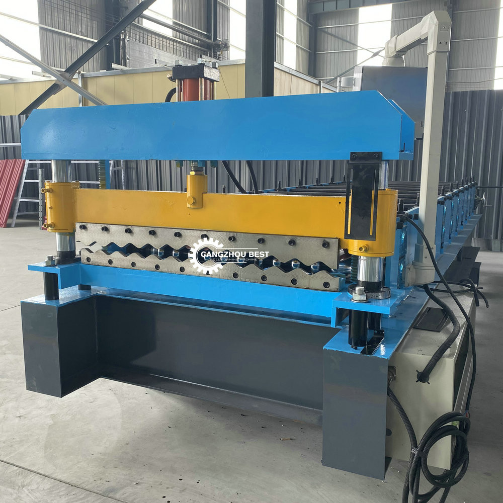 China 850mm PLC Corrugated Iron Roofing Sheet Making Machine For Building factory