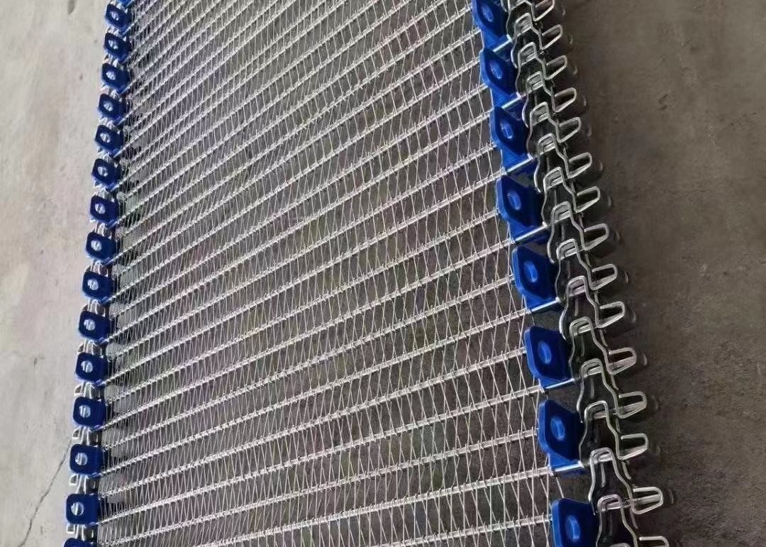 China Seafood Freezing Oven Food Grade 316 Stainless Steel Spiral Mesh Belt factory