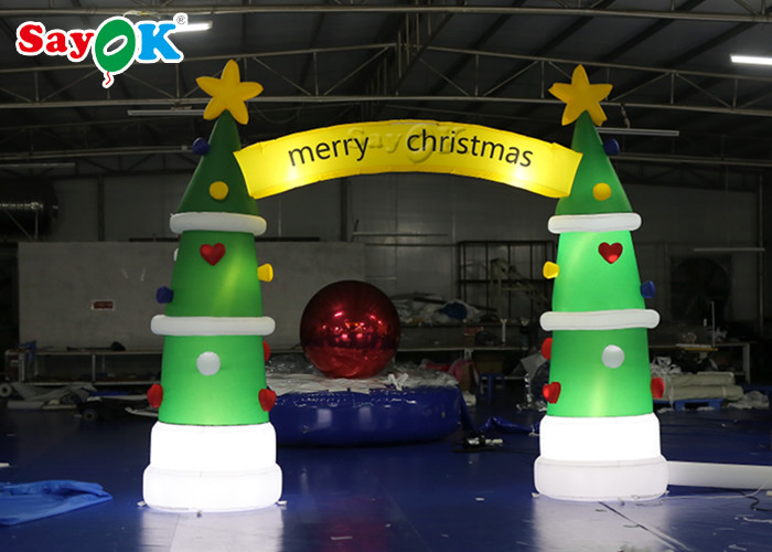 inflatable christmas tree arch with air blower for holiday