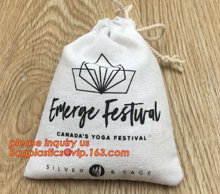 packaging christmas canvas cotton drawstring bag for gift,market