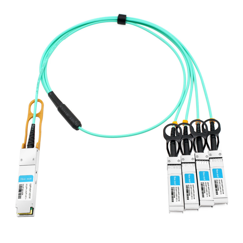 China QSFP-4SFP-AOC1M 1m (3ft) 40G QSFP+ to Four 10G SFP+ Active Optical Breakout Cable factory