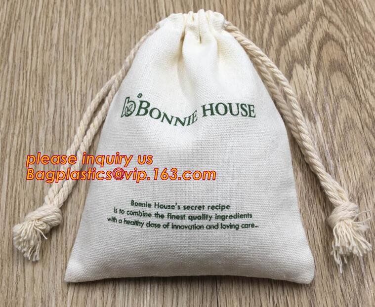 packaging christmas canvas cotton drawstring bag for gift,market