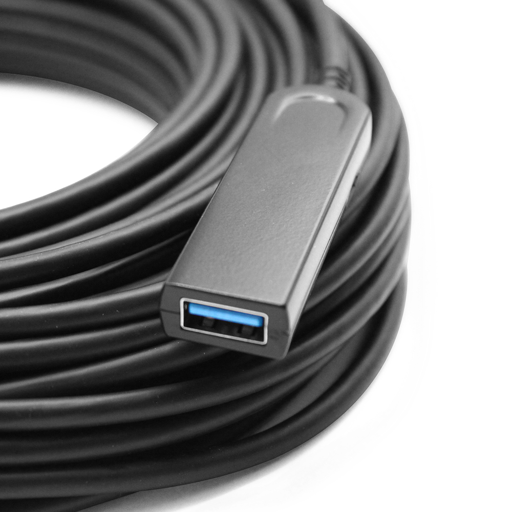 China 30 meters (98ft) USB 3.0（Not compliant with USB 2.0) 5G Type-A Active Optical Cables, USB AOC Male to Female Connectors factory