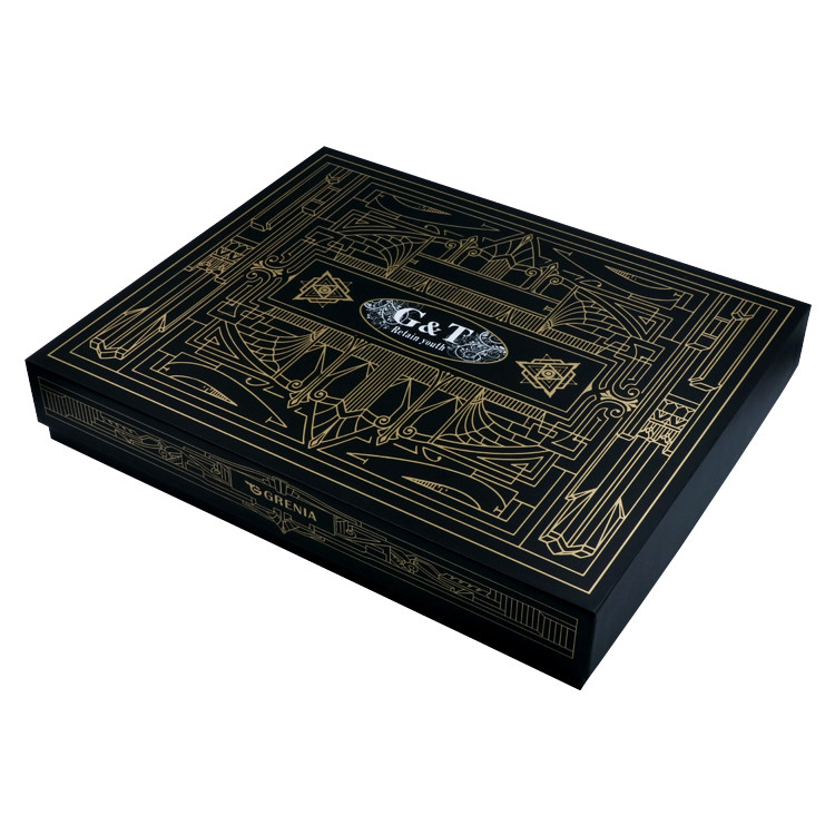 hot sale quality custom lid and base black gift packaging box