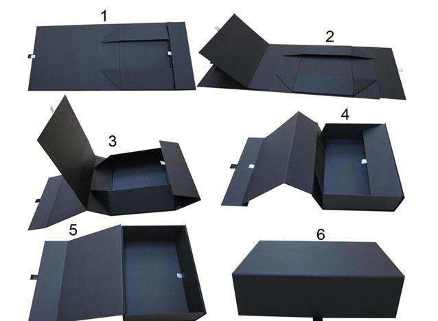 simple foldable color paper box / storage box with magnetic flap