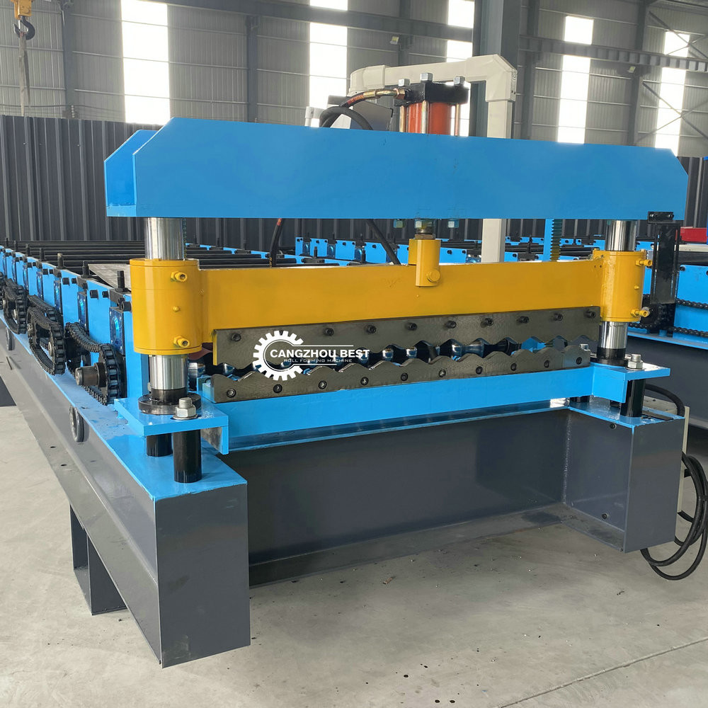 China 850mm PLC Corrugated Iron Roofing Sheet Making Machine For Building factory