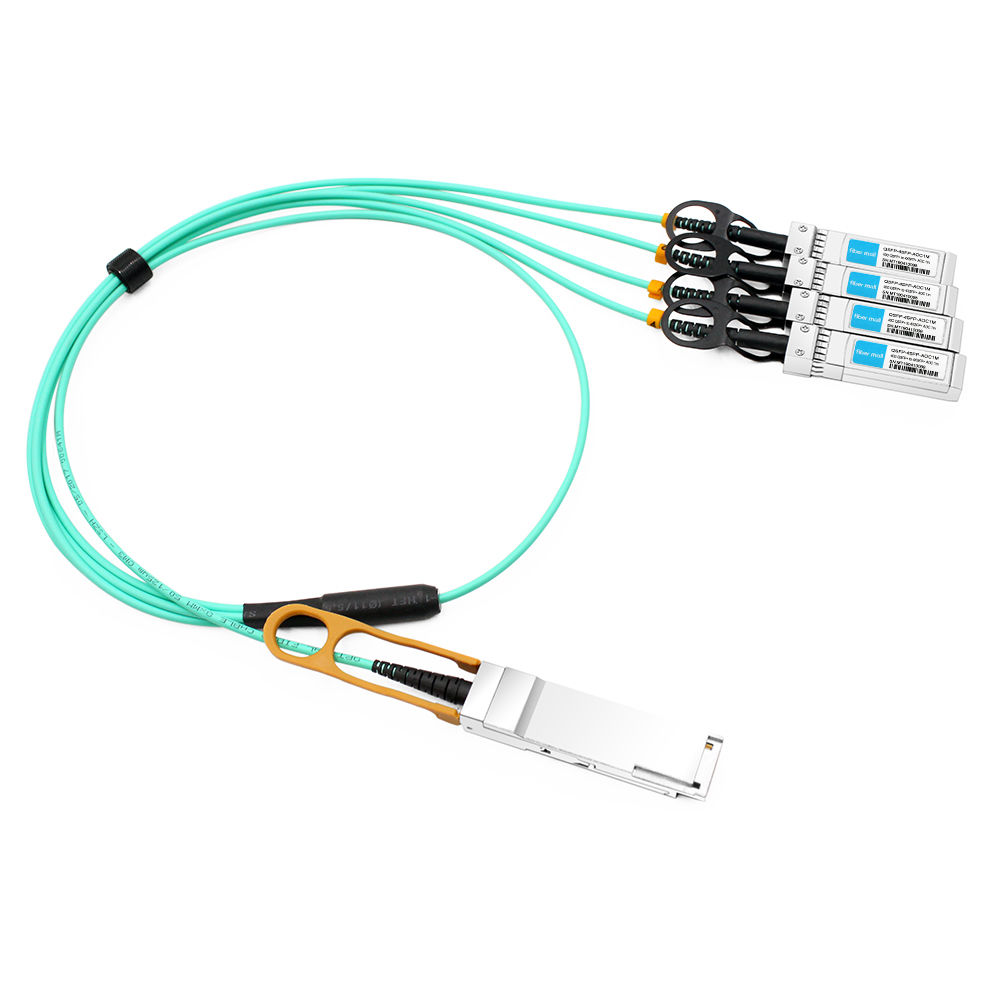 China QSFP-4SFP-AOC1M 1m (3ft) 40G QSFP+ to Four 10G SFP+ Active Optical Breakout Cable factory