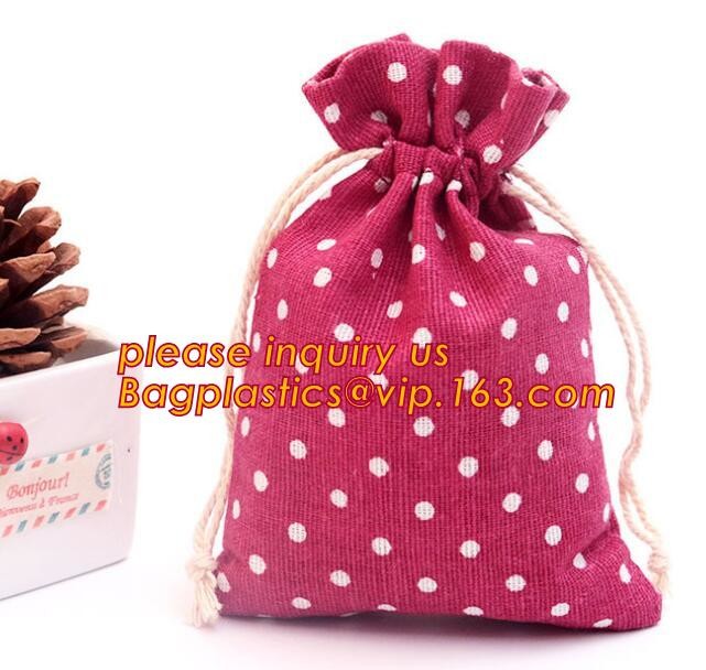 packaging christmas canvas cotton drawstring bag for gift,market