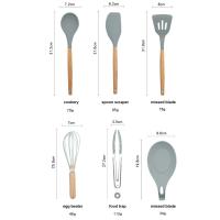 China Non Toxic Silicone Spatula Wooden Handles Kitchen Utensils Set factory