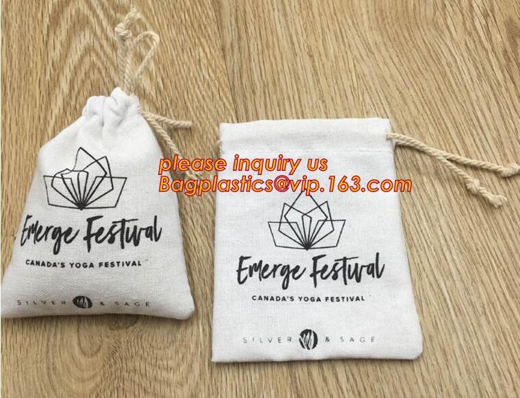 packaging christmas canvas cotton drawstring bag for gift,market