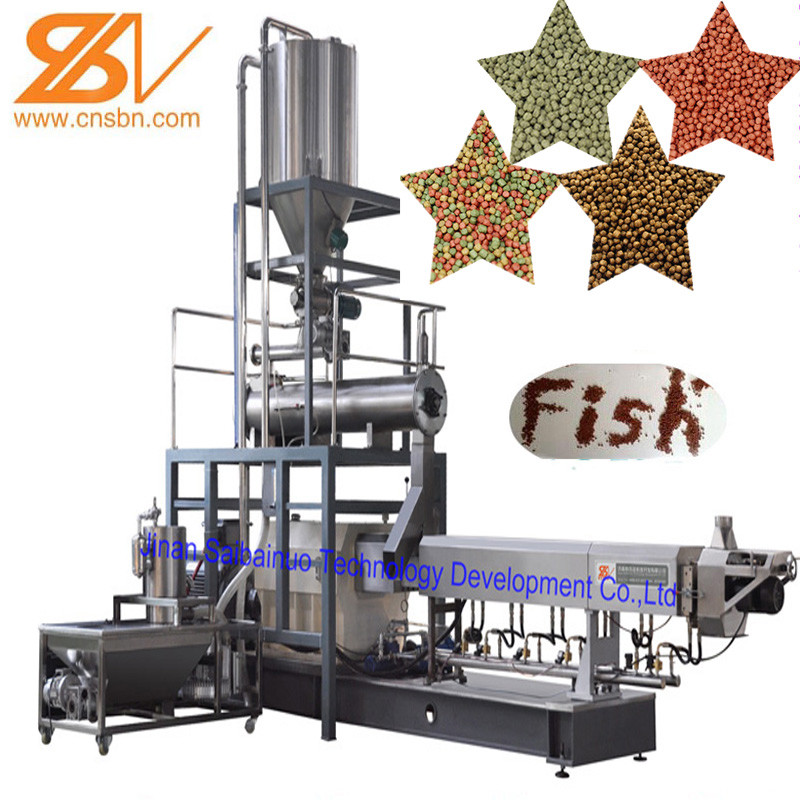 China Large Capacity Cat Fish Feed Extruder Machine Production Line 58-380 kw Power factory