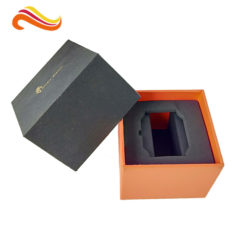 lid and base gift box for smart watch small device , matt black