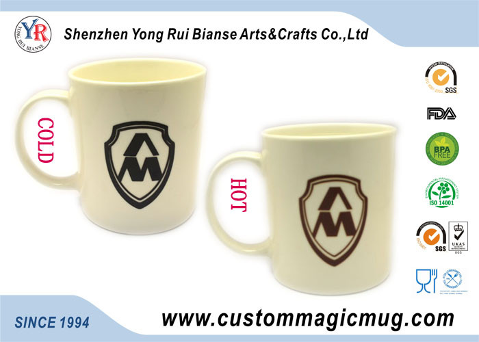 plain white ceramic color changing mug temperature sensitive