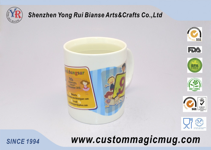 color change porcelain temperature sensitive coffee mugs with