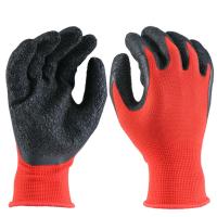 china 13Gauge Polyester Liner Latex Crinkle Palm Coated Work Gloves