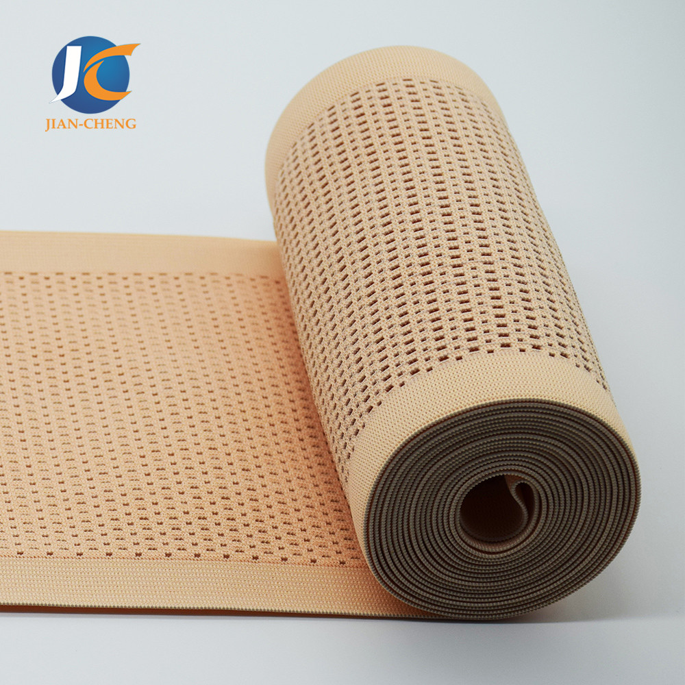 China 35% imported Thai elastic fiber 65% polyester fiber shoe soft elastic upholstery webbing band factory