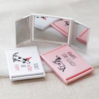 china Handheld Glowing Makeup Mirror Mini Beauty Foldable Mirror Plastic Triple-Side Pocket Mirror