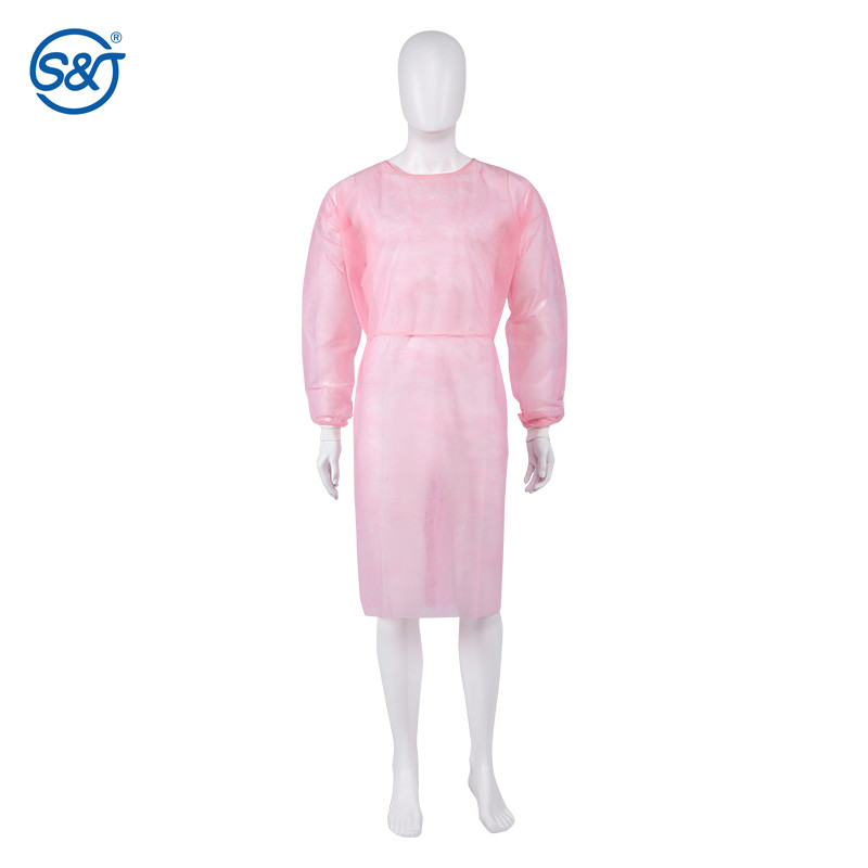 China PP PE Disposable Long Sleeve Gown Green Non Woven Disposable Isolation Gown factory