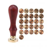 China Retro 26 Letter A - Z Wax Seal Stamp Alphabet Letter Wax Stamp With Rosewood Handle factory