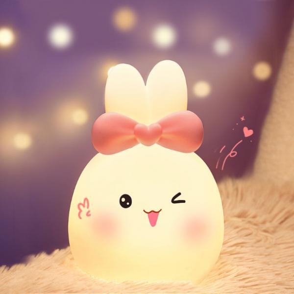Quality Pat Star Projection Lamp Sugar Milk Rabbit Silicone Night Light Birthday Gift for sale