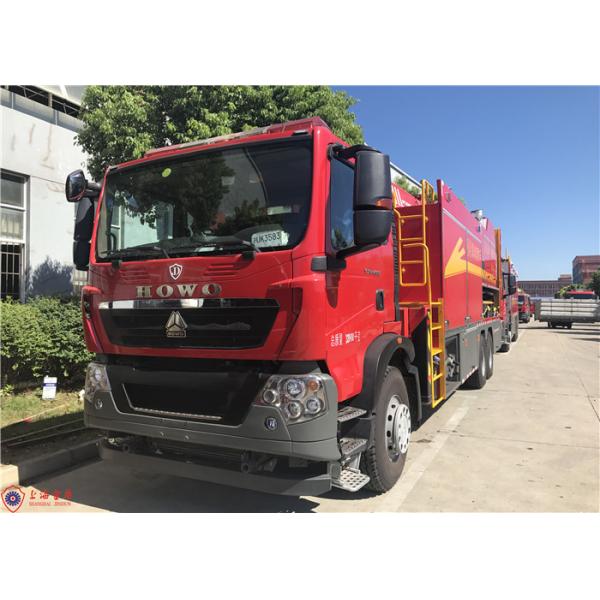 Quality Powerful Two Seats Commercial Water Pumper Fire Truck 6*4 Drive with Rescue Crane for sale