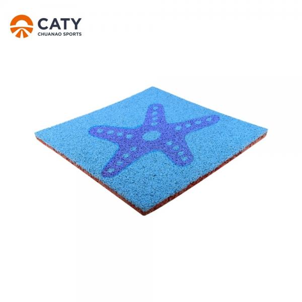 Quality Blue Safety Playground Rubber Tiles Sound Absorbing For Children for sale