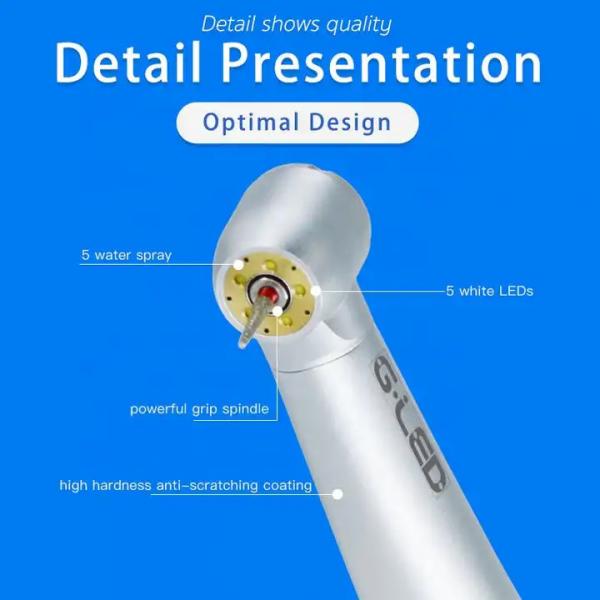 Quality Metal Dental Handpiece With LED Light Practical Ceramic Bearing for sale