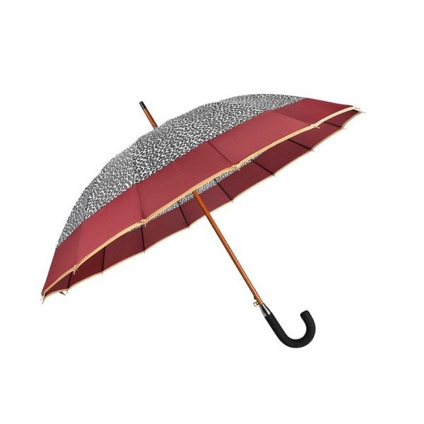 Quality Automatic Custom Promotional Umbrellas 16 Ribs 25 Inches Wooden Shaft for sale