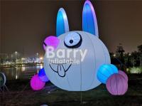 China Outdoor Christmas Lovely Inflatable Rabbit Lighting Balloon For Advertisement factory