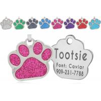 China ODM Rustproof Laser Engraved Id Tags Paw Print Pet Tags 30*50mm For Metal Necklace factory