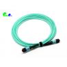 China OM3 12F MPO Trunk Cable Senko MPO female to MPO female 50 / 125um 3.0mm 5m LSZH Aque Low Insertion Loss factory
