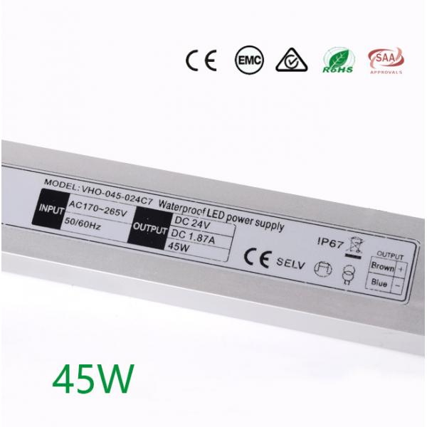 Quality SMPS 1.88A Ultra Slim LED Driver , Outdoor LED Waterproof Power Supply IP67 for sale