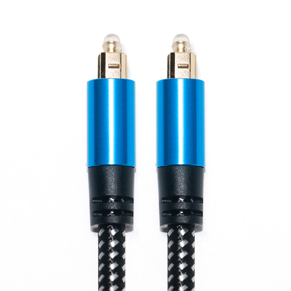 China Toslink Audio Cable Blue Digital Optical Fiber Cable Toslink Cable Aluminum Alloy Metal Shell Nylon Braid factory