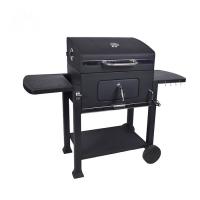 China Black Powder Coated 24 Inch Garden Barbecue Grill Charcoal Trolley Bbq for sale
